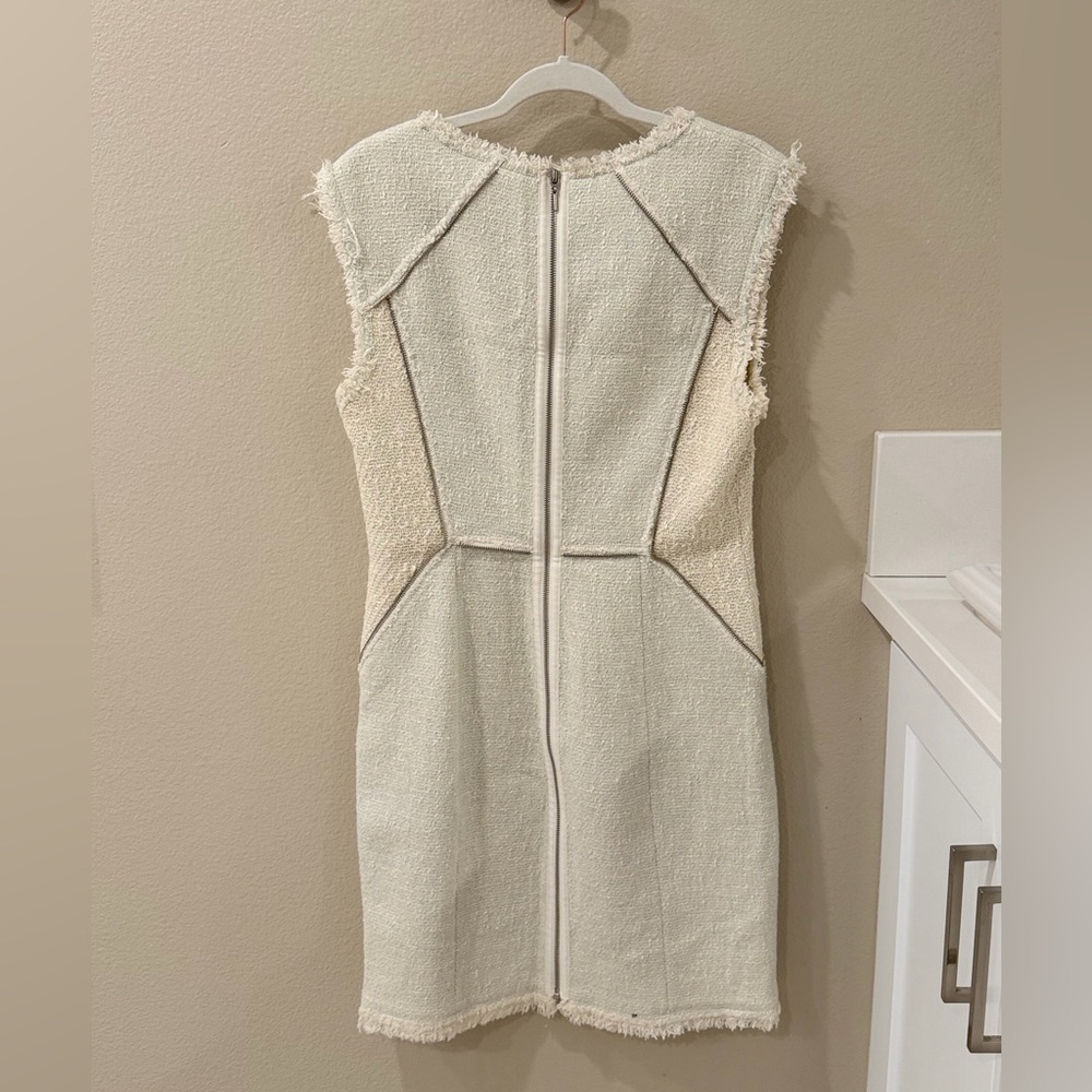 Rebecca Taylor Ivory Fringe Tweed Mini Dress - Picture 3 of 4